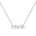 925 sterling silver MAMA necklace with zircon accents, Mother's Day gift pendant - 925 Silver / White Gold