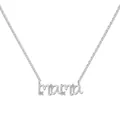 Halskette aus 925er Sterlingsilber mit Mama-Anhänger und Kristallen, Geschenk für Mütter - 925er Silber / Weißgold