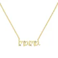 Elegante vergoldete 925 Silber Mama Halskette mit funkelnden Zirkonia Steinen besetzt - 925er Silber / Gold