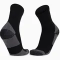 Thickened black and grey merino wool hiking socks for outdoor winter sports - One Size / Crew Socks / Black