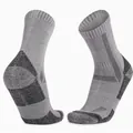 Grey thick merino wool hiking socks for winter sports and trekking activities - One Size / Crew Socks / Gray