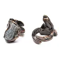 Detailed view of bohemian feather ring featuring raw natural crystal stone and antique finish - Agate Druzy Style (Style 3) / Adjustable Open