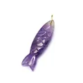 Détail macro d'un pendentif poisson en améthyste violette sculpté à la main - Pendentif Seul (Sans Chaîne) / Améthyste