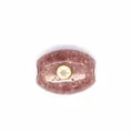 Natural strawberry quartz barrel bead with zircon inlay for DIY jewelry making - Strawberry Quartz