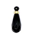 Elegante colgante de gota de piedra natural negra facetada para difusor de aceites esenciales - Obsidiana - Dorado