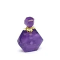 Détail d'un pendentif flacon de parfum en cristal d'améthyste naturelle avec or - Améthyste-Or