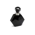 Élégant pendentif flacon de parfum en obsidienne noire avec design hexagonal facetté - Obsidienne - Argent