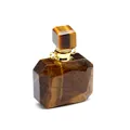 Detailed view of briefcase-shaped perfume bottle made of natural tiger's eye stone - Tiger's Eye (Gold Finish)
