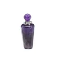 Elegant faceted amethyst natural stone perfume bottle pendant essential oil diffuser jewelry - Amethyst / Silver