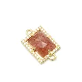 Dettaglio del connettore rettangolare in quarzo fragola con bordo in zirconia - Quarzo Fragola (aljylp1952)