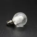 Macro detail of a 16mm clear white crystal essential oil bottle pendant with metal cap - Silver Cap / 16mm / White Crystal