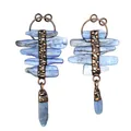 Vintage style blue kyanite raw stone pendants with bronze finish - Kyanite Style (Style 1)