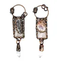 Vintage bronze Buddha pendant featuring raw amethyst druzy and clear quartz point. - Buddha Head Crystal Druzy Style (Style 3)