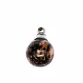 Dettaglio del ciondolo a sfera da 16mm in pietra naturale per oli essenziali e profumi - Tappo Argentato / 16mm / Rodocrosite