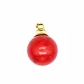 Ciondolo bottiglia olio essenziale in pietra naturale rossa da 16mm con tappo dorato - Tappo Dorato / 16mm / Giada Rossa