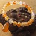 Bracelet en perles d'agate rouge naturelle avec un charmant pendentif gourde orange - Style Pendentif Gourde Agate Rouge