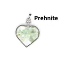 Ciondolo a forma di cuore trasparente con cristalli di prehnite verde per auguri - Prehnite