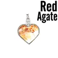 Ciondolo bottiglia dei desideri a cuore in cristallo con scaglie di agata rossa - Agata rossa