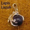 Detailed dragon claw pendant holding a natural blue lapis lazuli gemstone sphere jewelry - Dragon Claw Grip (aljylp0065) / Lapis Lazuli Pendant