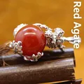 Antique silver-toned dragon claw pendant featuring a large polished red agate stone bead - Red Agate Pendant Only (Without Chain)