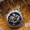 Collana con pendente a forma di drago in stile antico con lapislazzuli blu - Lapislazzulo