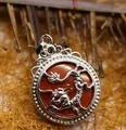 Collana con ciondolo a forma di drago in stile cinese vintage con diaspro rosso - Diaspro Rosso