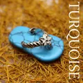 Blue turquoise flip-flop pendant with intricate silver floral detail for stylish women - Flip Flop Flower Pendant / Pendant Only / Blue Turquoise