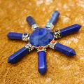 Lapis lazuli crystal seven-star array with silver-tone metal settings for home decor - K9 / Lapis Lazuli