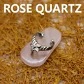 Pendentif en forme de tong avec quartz rose et décoration florale en argent - Pendentif Fleur Tongs / Pendentif Uniquement / Quartz rose