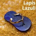 Unique blue lapis lazuli stone pendant in slipper shape with polished silver strap - Lapis Lazuli