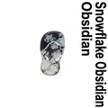 Unique snowflake obsidian flip-flop pendant featuring a silver metallic wavy strap - Snowflake Obsidian
