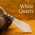 Pendentif pilier en cristal de quartz clair facetté avec calotte en métal filigrané - Cristal blanc
