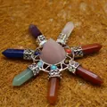 Rose quartz crystal healing stone seven-star array ornament for home decor feng shui - Rose Quartz Style (aljylb384) / Pink