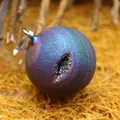 Unique metallic rainbow finish natural druzy agate ball pendant variant in purple - Druzy Opening (aljylp409) / Rainbow