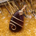 Handmade rose gold wire wrapped amethyst crystal pendant in purple - K9 / Amethyst