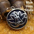Ethnic style lotus meditation pendant necklace with blue sodalite stone variant. - Blue Sodalite