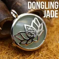 Oriental vintage lotus box pendant necklace with green aventurine jade stone inlay - Aventurine Jade