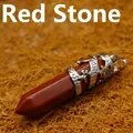 Handcrafted red jasper crystal hexagonal pendant featuring a silver dragon wrap design - Gold Sandstone