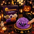 Niedliches lila Halloween Knautschspielzeug-Set in einer thematischen Mystery-Geschenkbox - Teufelsgeist
