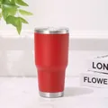 Vaso de viaje térmico de acero inoxidable rojo de 30oz con tapa transparente antigoteo - Rojo