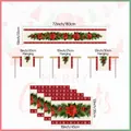 Größenangaben für Weihnachts-Tischläufer und 4er-Set Platzsets in festlichem Rot. - Stil 02