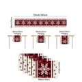 Größentabelle für Weihnachts-Tischläufer- und Platzdeckchen-Set mit Schneeflocken-Karomuster - Stil 03