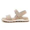 Breathable beige fly-knit athletic sandal for women with TPR soft sole and sporty design - 42 / Apricot