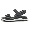 Women's breathable fly-weave sports sandals with TPR soft sole in black and white. - 42 / Black