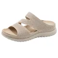 Stylish women's breathable knitted platform sandals with hollow-out design in beige - 35 / Apricot