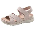 Comfortable dusty rose sports sandals with Velcro straps and thick soles for women - 35 / Pink