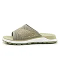 Comfortable women's knitted slide sandals with rhinestone embellishment in sage green - 42 / Green