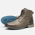 Bottines vintage marron pour homme avec une semelle en caoutchouc bleue contrastante - 7 / Marron Frotté Vintage (KD615)