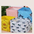 Assorted set of four foldable printed fabric storage baskets for desktop organizing - Random Non-Woven (Various Patterns)