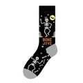 Men's Halloween mid-calf socks with dancing skeletons and Bone Jive graphic print - One Size (37-46) / Dancing Skeleton Style (KJ-044)